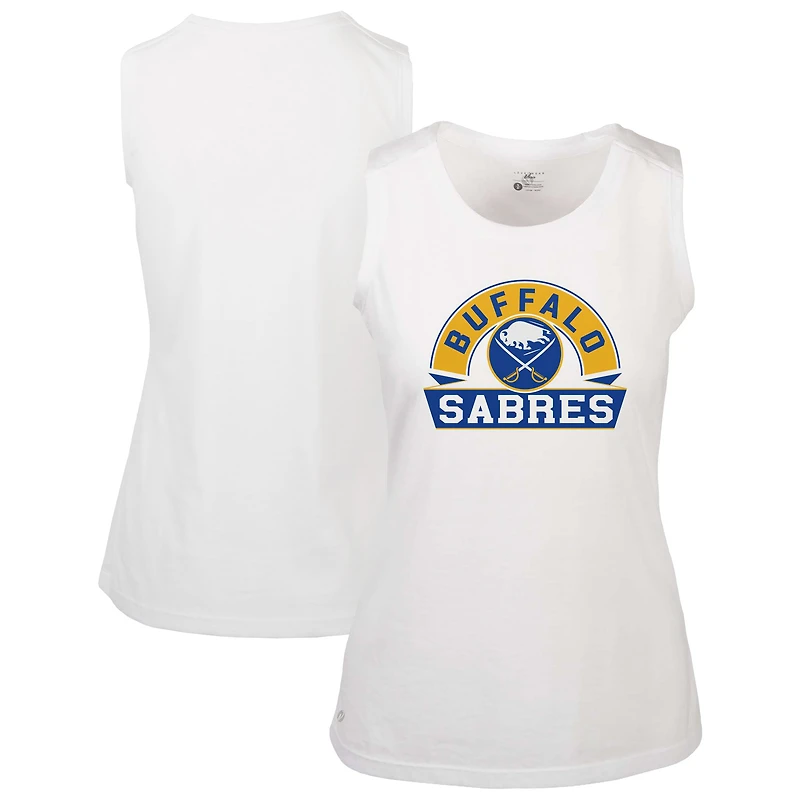 Women's Levelwear  White Buffalo Sabres Macy Banner Arch Tank Top