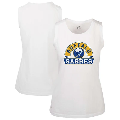 Women's Levelwear  White Buffalo Sabres Macy Banner Arch Tank Top