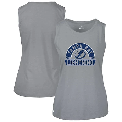 Women's Levelwear  Gray Tampa Bay Lightning Macy Banner Arch Tank Top