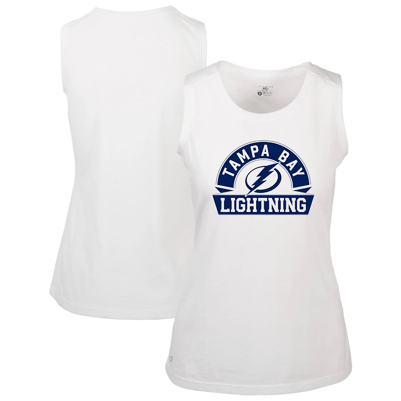 Women's Levelwear White Tampa Bay Lightning Macy Banner Arch Tank Top