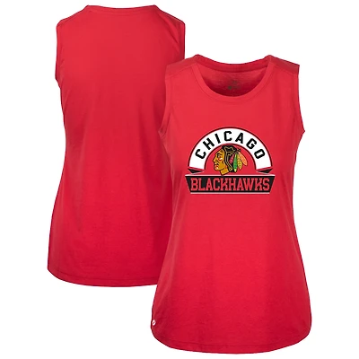 Women's Levelwear  Red Chicago Blackhawks Macy Banner Arch Tank Top