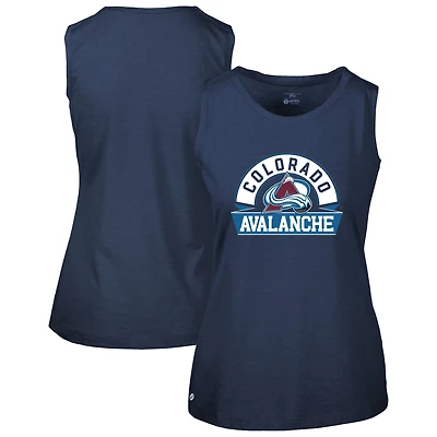 Women's Levelwear  Navy Colorado Avalanche Macy Banner Arch Tank Top