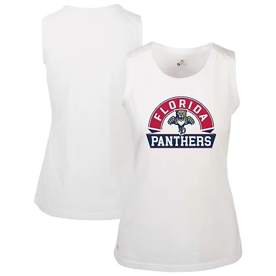 Women's Levelwear  White Florida Panthers Macy Banner Arch Tank Top