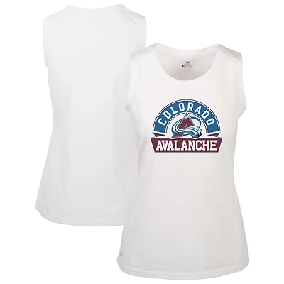 Women's Levelwear  White Colorado Avalanche Macy Banner Arch Tank Top
