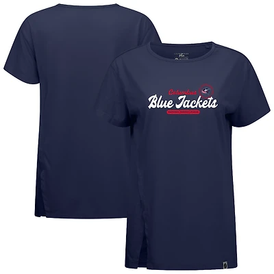 Women's Levelwear  Navy Columbus Blue Jackets Influx Monument T-Shirt