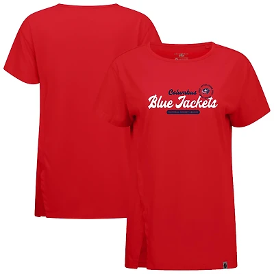 Women's Levelwear  Red Columbus Blue Jackets Influx Monument T-Shirt
