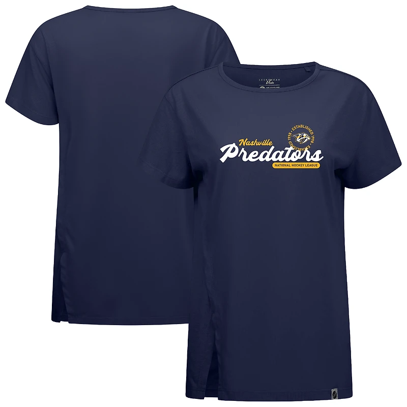 Women's Levelwear  Navy Nashville Predators Influx Monument T-Shirt