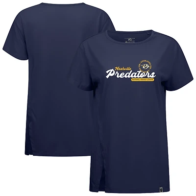 Women's Levelwear  Navy Nashville Predators Influx Monument T-Shirt
