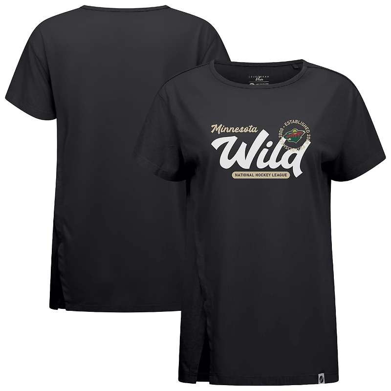 Women's Levelwear  Black Minnesota Wild Influx Monument T-Shirt