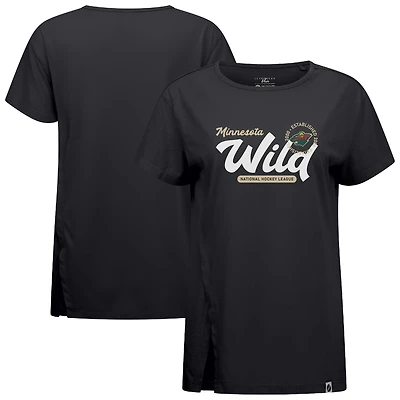 Women's Levelwear  Black Minnesota Wild Influx Monument T-Shirt