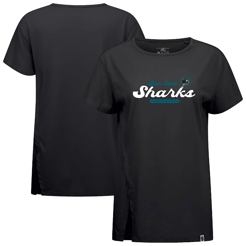 Women's Levelwear  Black San Jose Sharks Influx Monument T-Shirt