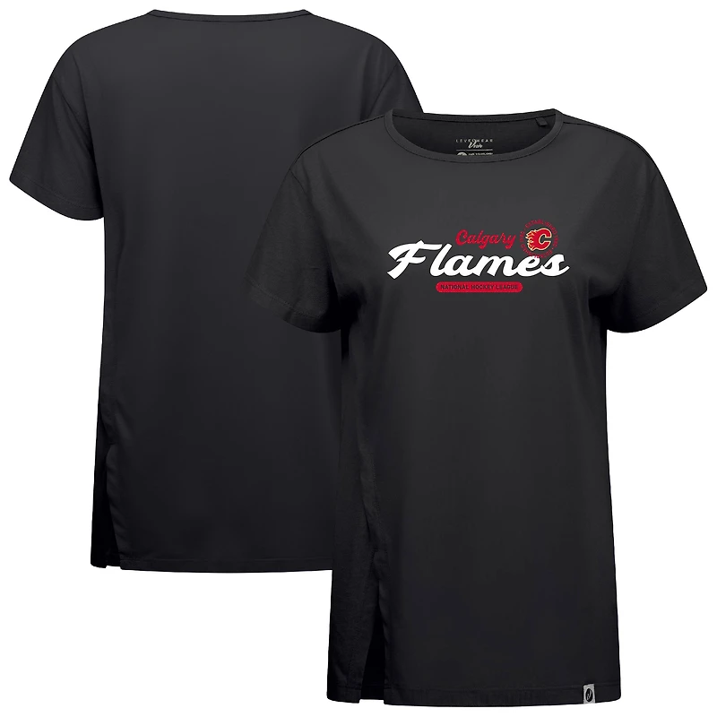 Women's Levelwear Black Calgary Flames Influx Monument T-Shirt