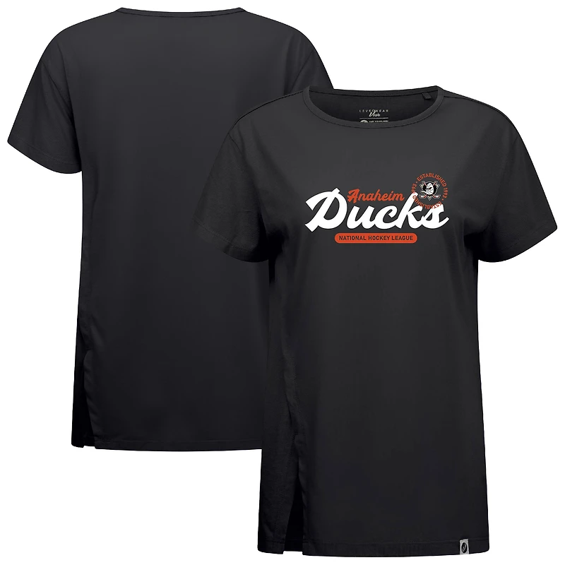 Women's Levelwear Black Anaheim Ducks Influx Monument T-Shirt