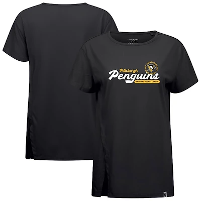 Women's Levelwear  Black Pittsburgh Penguins Influx Monument T-Shirt