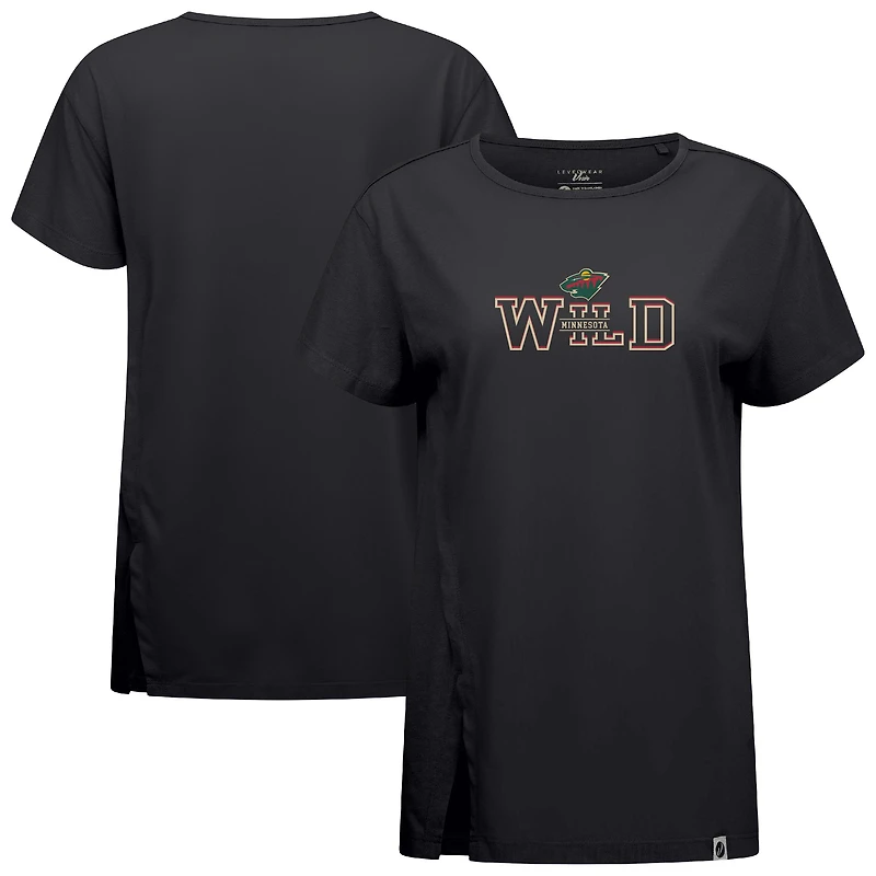 Women's Levelwear  Black Minnesota Wild Influx Journey T-Shirt