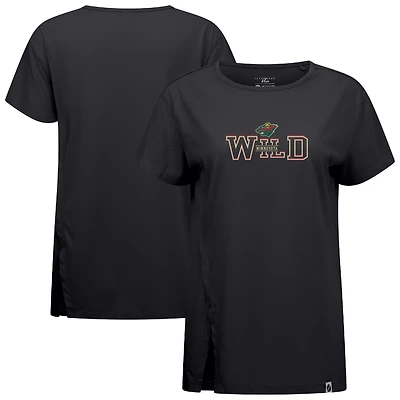 Women's Levelwear  Black Minnesota Wild Influx Journey T-Shirt