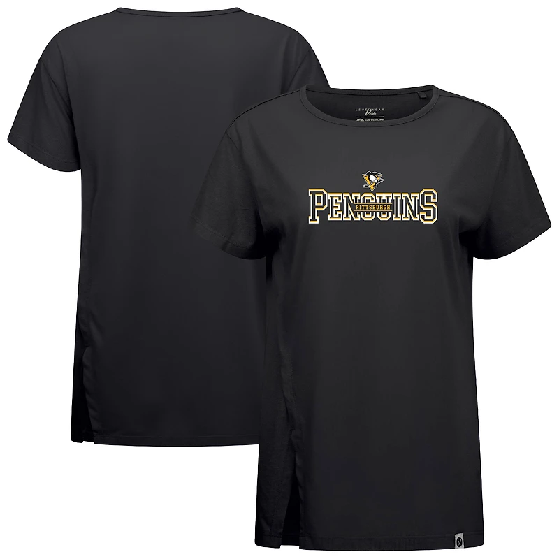 Women's Levelwear  Black Pittsburgh Penguins Influx Journey T-Shirt