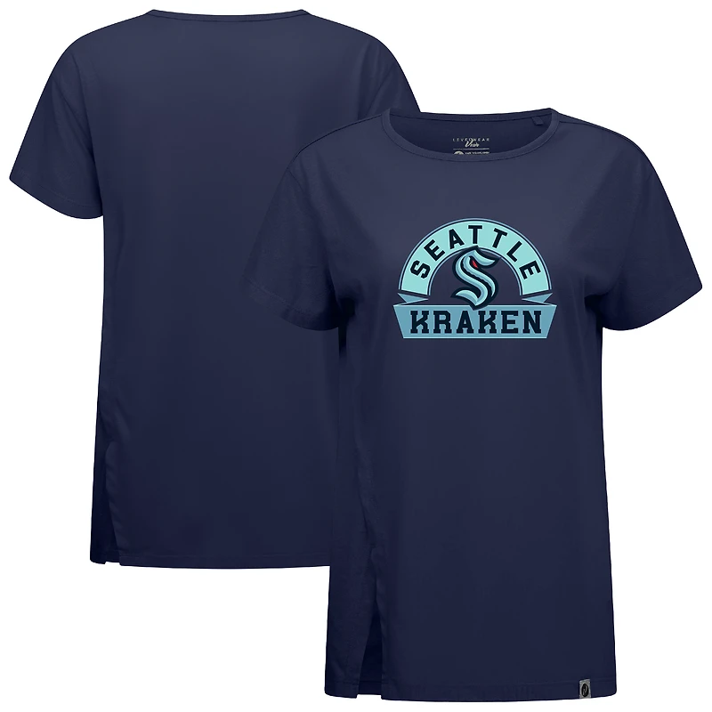 Women's Levelwear  Deep Sea Blue Seattle Kraken Influx Banner Arch T-Shirt