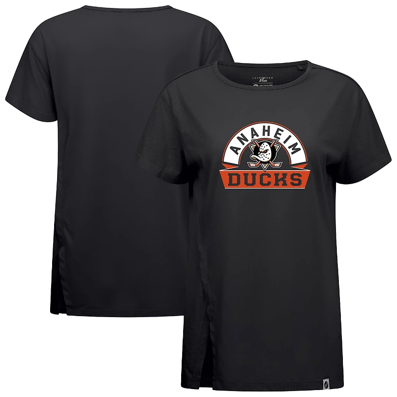 Women's Levelwear  Black Anaheim Ducks Influx Banner Arch T-Shirt