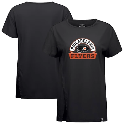 Women's Levelwear  Black Philadelphia Flyers Influx Banner Arch T-Shirt