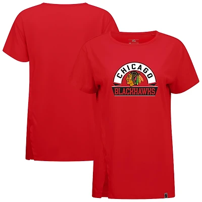 Women's Levelwear  Red Chicago Blackhawks Influx Banner Arch T-Shirt