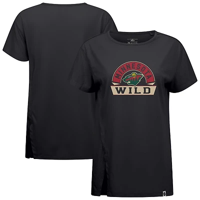 Women's Levelwear  Black Minnesota Wild Influx Banner Arch T-Shirt