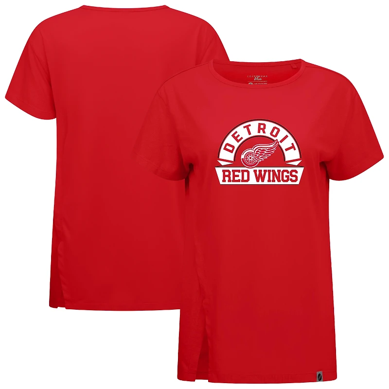Women's Levelwear  Red Detroit Wings Influx Banner Arch T-Shirt