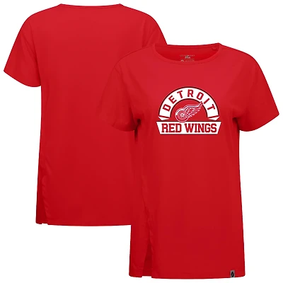 Women's Levelwear  Red Detroit Wings Influx Banner Arch T-Shirt