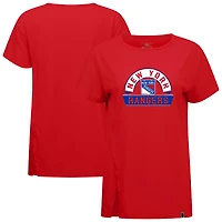 Women's Levelwear  Red New York Rangers Influx Banner Arch T-Shirt