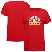Women's Levelwear  Red Calgary Flames Influx Banner Arch T-Shirt
