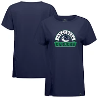 Women's Levelwear  Navy Vancouver Canucks Influx Banner Arch T-Shirt