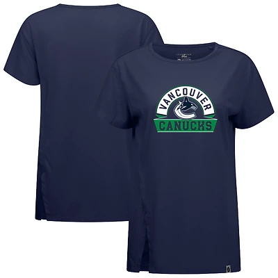 Women's Levelwear  Navy Vancouver Canucks Influx Banner Arch T-Shirt