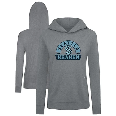 Women's Levelwear Gray Seattle Kraken Relay Banner Arch Pullover Hoodie