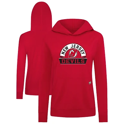 Women's Levelwear New Jersey Devils Relay Banner Arch Pullover Hoodie