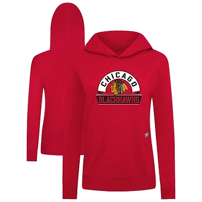 Women's Levelwear Chicago Blackhawks Relay Banner Arch Pullover Hoodie