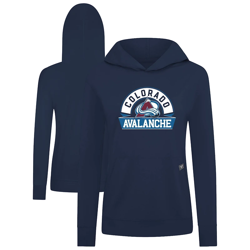 Women's Levelwear Navy Colorado Avalanche Relay Banner Arch Pullover Hoodie