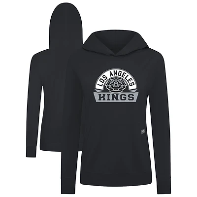 Women's Levelwear Black Los Angeles Kings Relay Banner Arch Pullover Hoodie