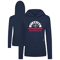 Women's Levelwear Navy Florida Panthers Relay Banner Arch Pullover Hoodie