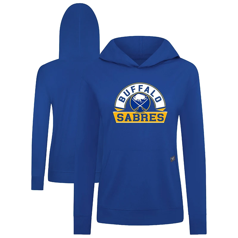 Women's Levelwear Royal Buffalo Sabres Relay Banner Arch Pullover Hoodie