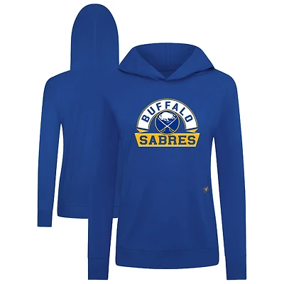 Women's Levelwear Royal Buffalo Sabres Relay Banner Arch Pullover Hoodie