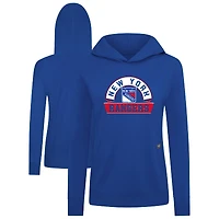 Women's Levelwear Royal New York Rangers Relay Banner Arch Pullover Hoodie