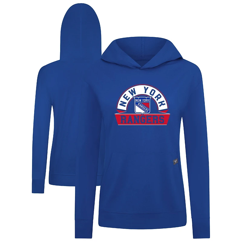 Women's Levelwear Royal New York Rangers Relay Banner Arch Pullover Hoodie