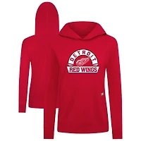 Women's Levelwear Red Detroit Wings Relay Banner Arch Pullover Hoodie