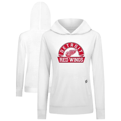 Women's Levelwear Red Detroit Wings Relay Banner Arch Pullover Hoodie