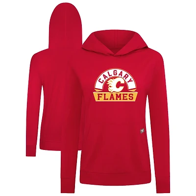 Women's Levelwear Calgary Flames Relay Banner Arch Pullover Hoodie