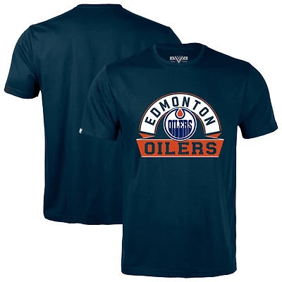 Men's Levelwear Navy Edmonton Oilers Richmond Banner Arch T-Shirt