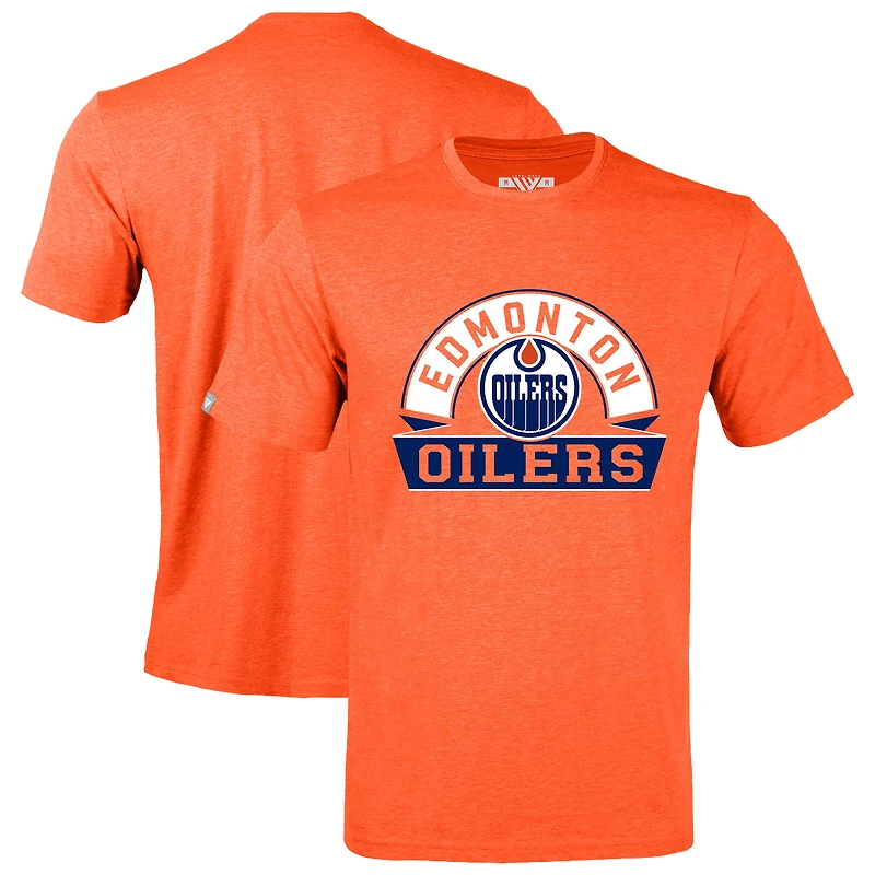 Men's Levelwear Heather Orange Edmonton Oilers Richmond Banner Arch T-Shirt