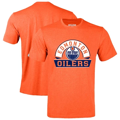Men's Levelwear Heather Orange Edmonton Oilers Richmond Banner Arch T-Shirt