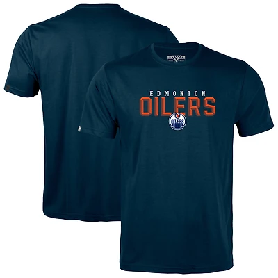 Men's Levelwear Navy Edmonton Oilers Richmond Carve T-Shirt