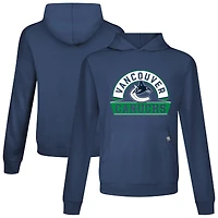 Men's Levelwear Navy Vancouver Canucks Relay Banner Arch Pullover Hoodie